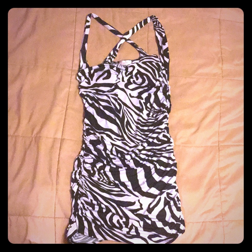 Zebra striped mini dress